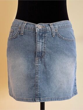 VTG Y2K Picasso Style Jeans PSJ Women's Light Wash Blue Denim Jeans Mini Skirt